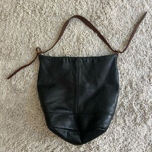 Mimi Berry Black Leather Women's Bucket Bag